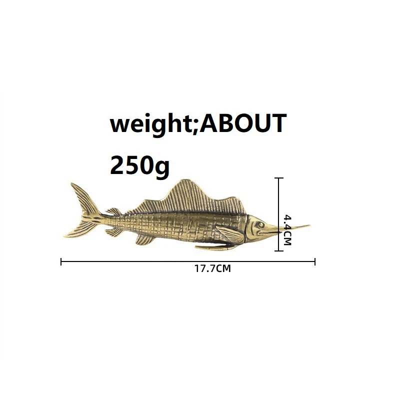 Brass BIG Sailfish Fish Watching Fishes Sea Animals Model Fishbowl Decoration Action Figures Education Miniatures Tea needle view 5
