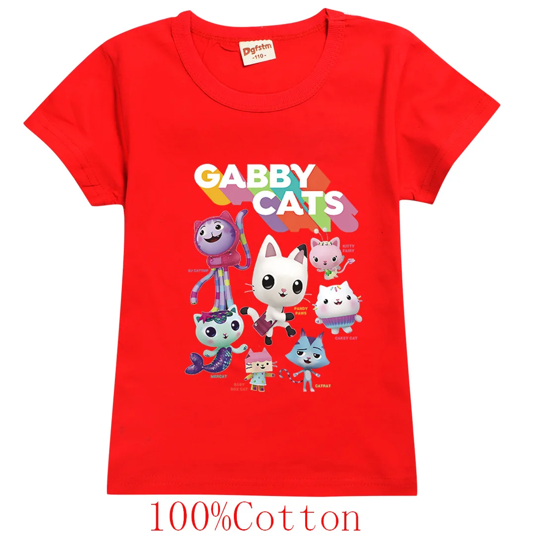 Gabby Dollhouse T-Shirt Kinder Sommerkleidung Mädchen Gabbys Chats T-Shirt Baby Jungen Kurzarm Tops Kinderkleidung für Geburtstag