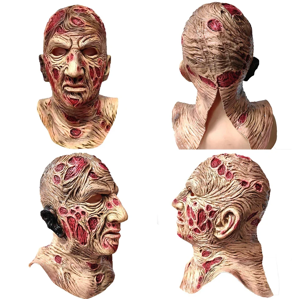 Máscaras de terror de Halloween para adultos, máscara de vampiro monstruo zombi, disfraz de látex, casco de cabeza completa para fiesta de carnaval, utilería de Casa Encantada