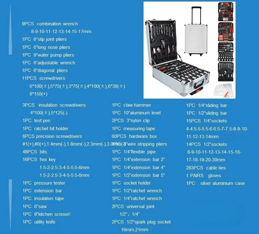 Juego de llaves de reparación de automóviles de aluminio, herramientas profesionales para el hogar, uso en tienda, herramientas combinadas personalizables