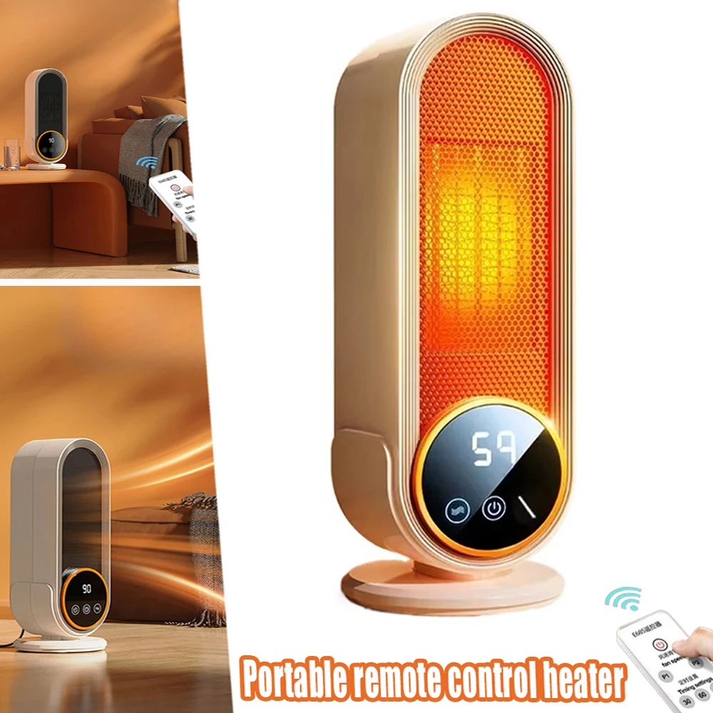 

Winter Smart Heater Touch Screen Electric Heater with Remote Control Timer Hand Warmer Desktop Heater Suitable for Home Office