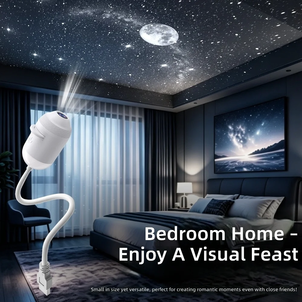 2-in-1 USB Starry Sky Projector Light – Romantic Galaxy Ambient Light, suitable for car interiors and bedrooms, with nighttime l