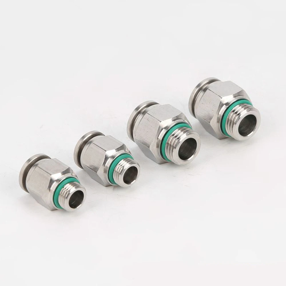 304 Stainless Steel Air Hose Fitting PC G-Thread Pneumatic Pipe Connector 1/8 1/4 3/8 1/2 M5 BSP Quick Coupling Hose Fitting