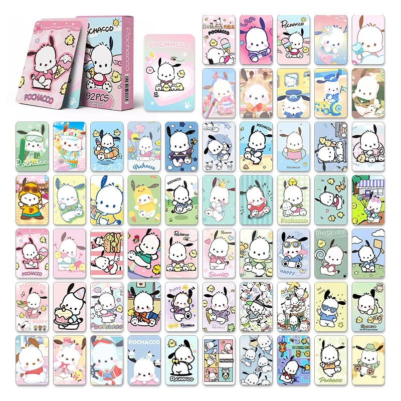 92Pcs/Set Sanrio New Series Cartoon Pochacco HD Printd Photocards High Quality Postcards Sticker Lomo Cards Festival Gifts