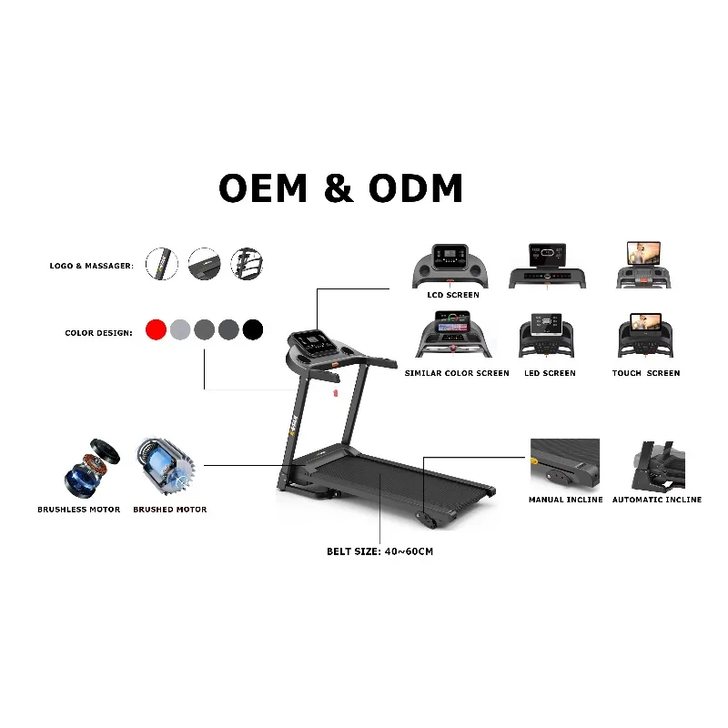 YTYIN آلة المشي للمنزل الكهربائية محرك القلب مع شاشة LED للياقة البدنية الجسم