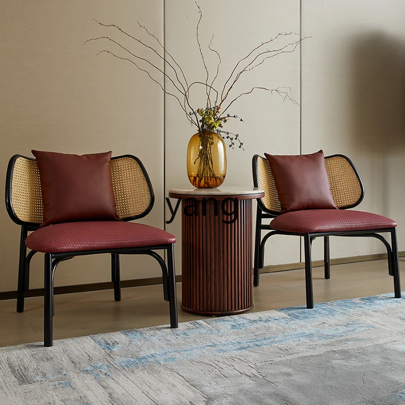 

YHM New Chinese Rattan Solid Wood Single Modern Leisure Sofa Chair