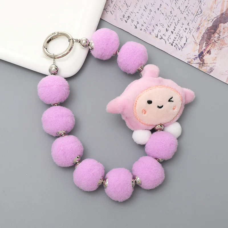 Cartoon plush doll pendant, cute little dog beaded phone case accessories