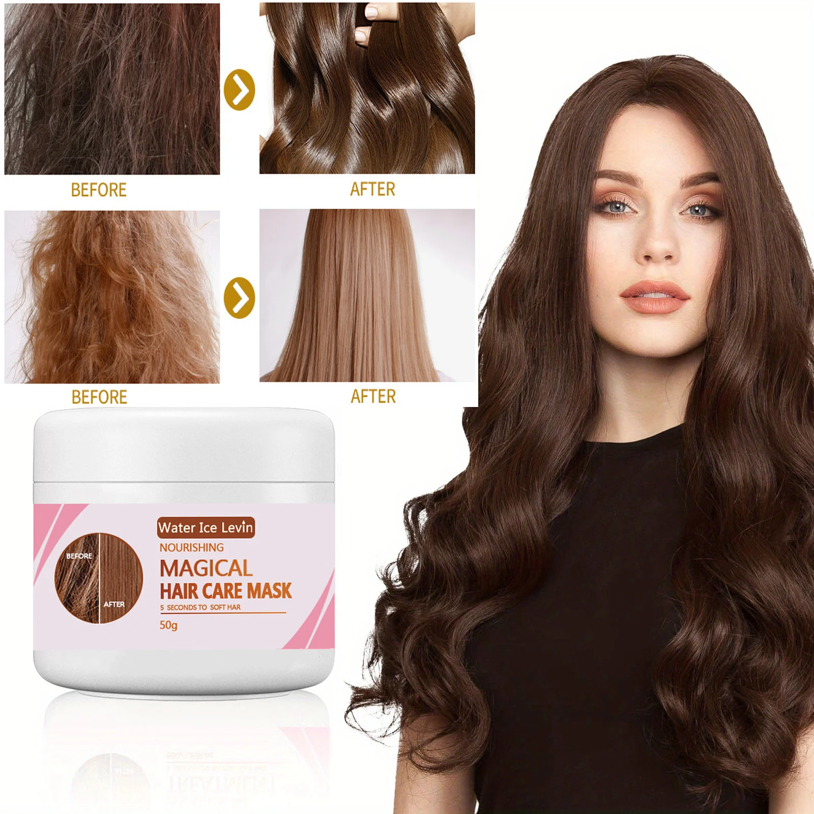 Magical Hair Mask 5 Seconds Repair Damage Frizzy Soft Smooth Straighten keratin for Hair Deep Treat Moisturize for Hair Care