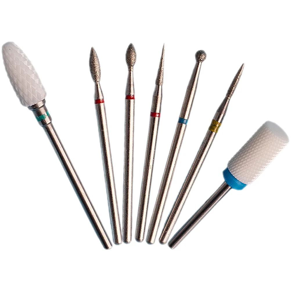 

7Pcs Tungsten Carbide Nail Bits Set Easy to Use Nail Art Drill Bits for Acrylic Nails Cuticle Cleaning and Gel Polish Removal