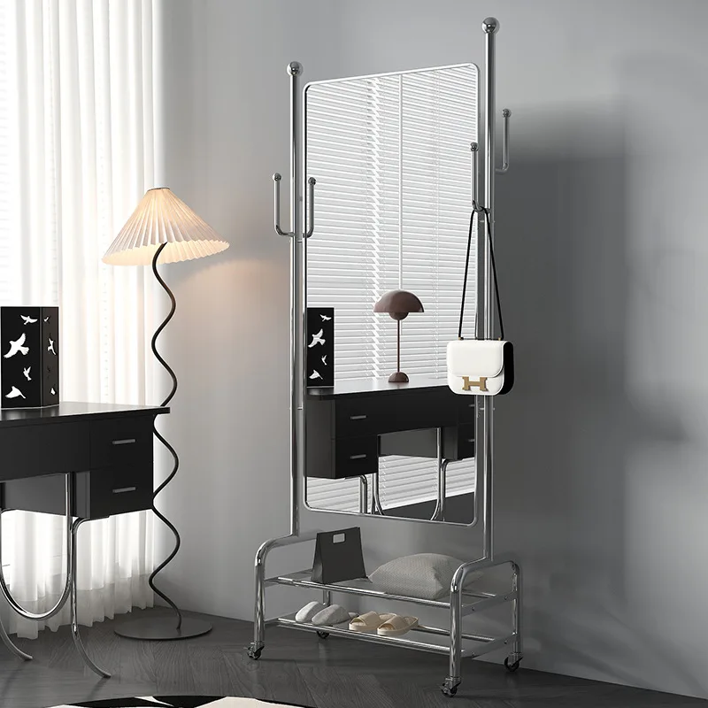 

Full-body mirror movable clothing store showing height and thinness beauty full-length mirror clothing hanging integrated mirror