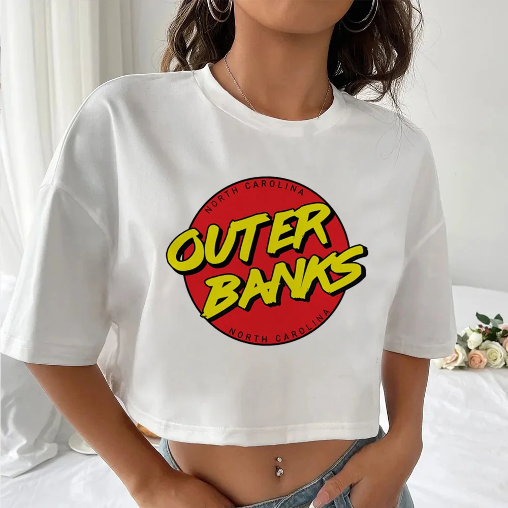 Jj Outer Banks top tees women Retro graphic University Vintage 80s shirt Pop Culture Y2k anime Psychedelic Classic streetwear