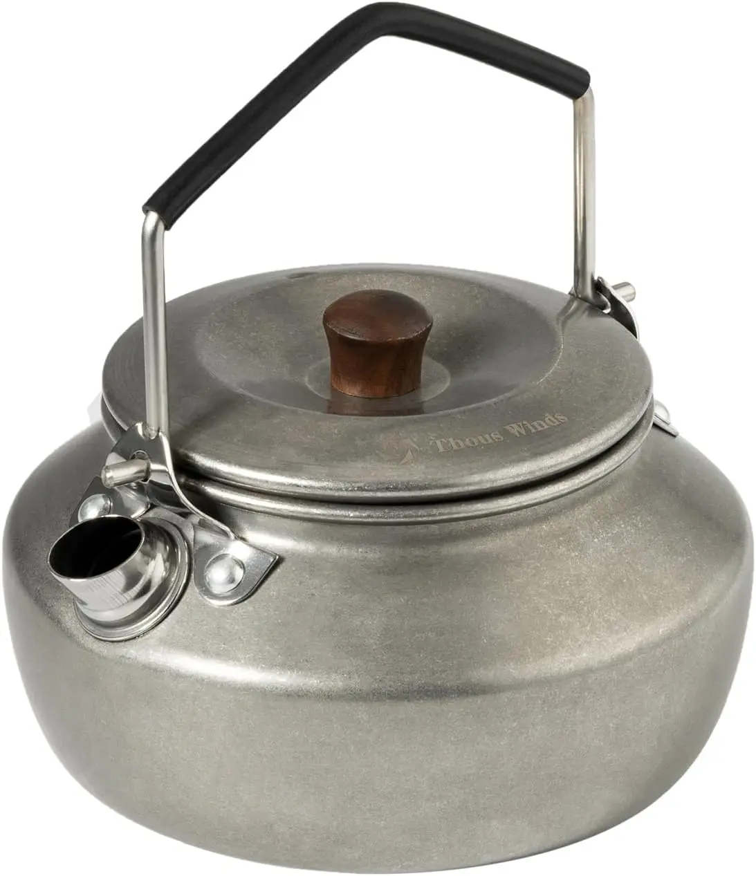 

0.6 Liter Lightweight Stainless Steel Camping Kettle Portable Camp Tea Pot, Outdoor Campfire Use, Retro Silver