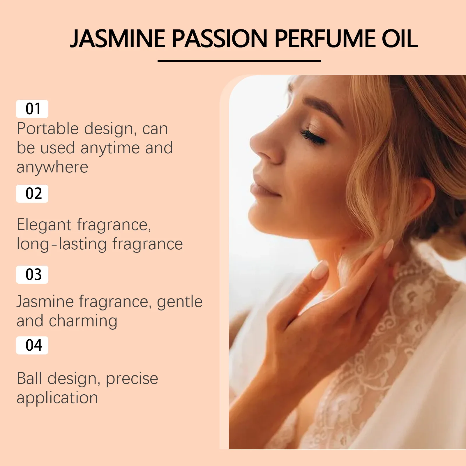 Rolling Jasmine Parfum, langdurige geur Draagbare fles Parfum Charmante charme Parfum Feromoongeur Deodorant