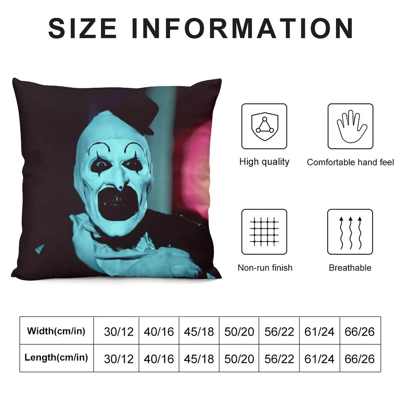 Terrifier Throw Pillow Pillows Aesthetic Decorative Sofa Cushions Cushions Cover pillow