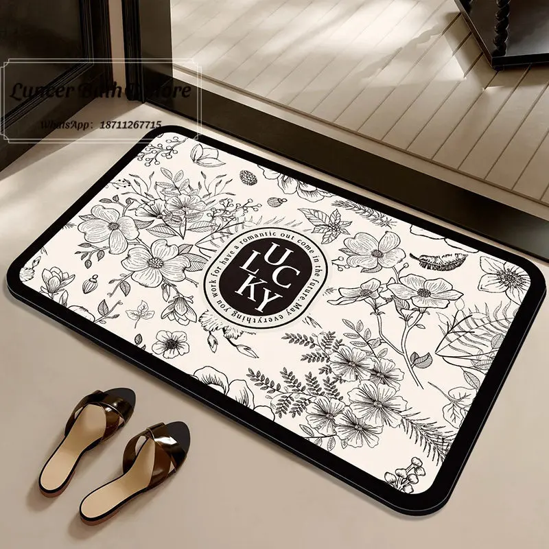 Light luxury bathroom floor mat, shower room floor mat, absorbent quick drying floor mat