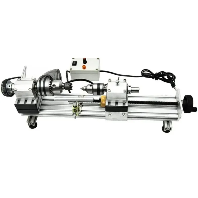 

Lathe Polishing Machine Mini Metal Woodworking Lathe Stepless Speed Regulation High Precision Mini Lathe Beads Machine 220V 280W