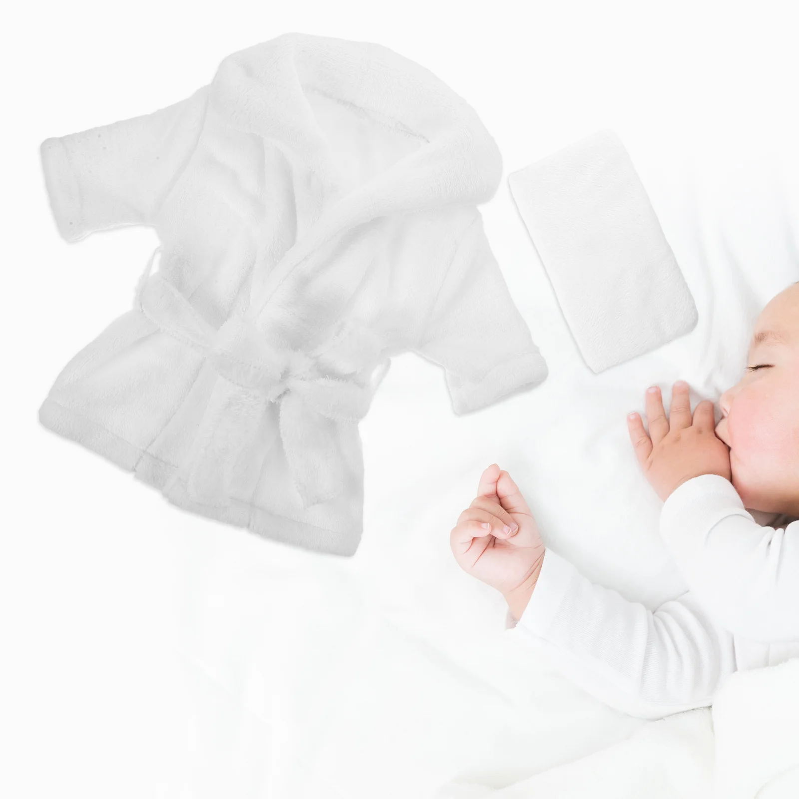 مجموعة واحدة من رداء التصوير الفوتوغرافي لحديثي الولادة، منشفة استحمام من الصوف المرجاني المرن لمهرجان حفلات أعياد الميلاد للفتيات الصغيرات