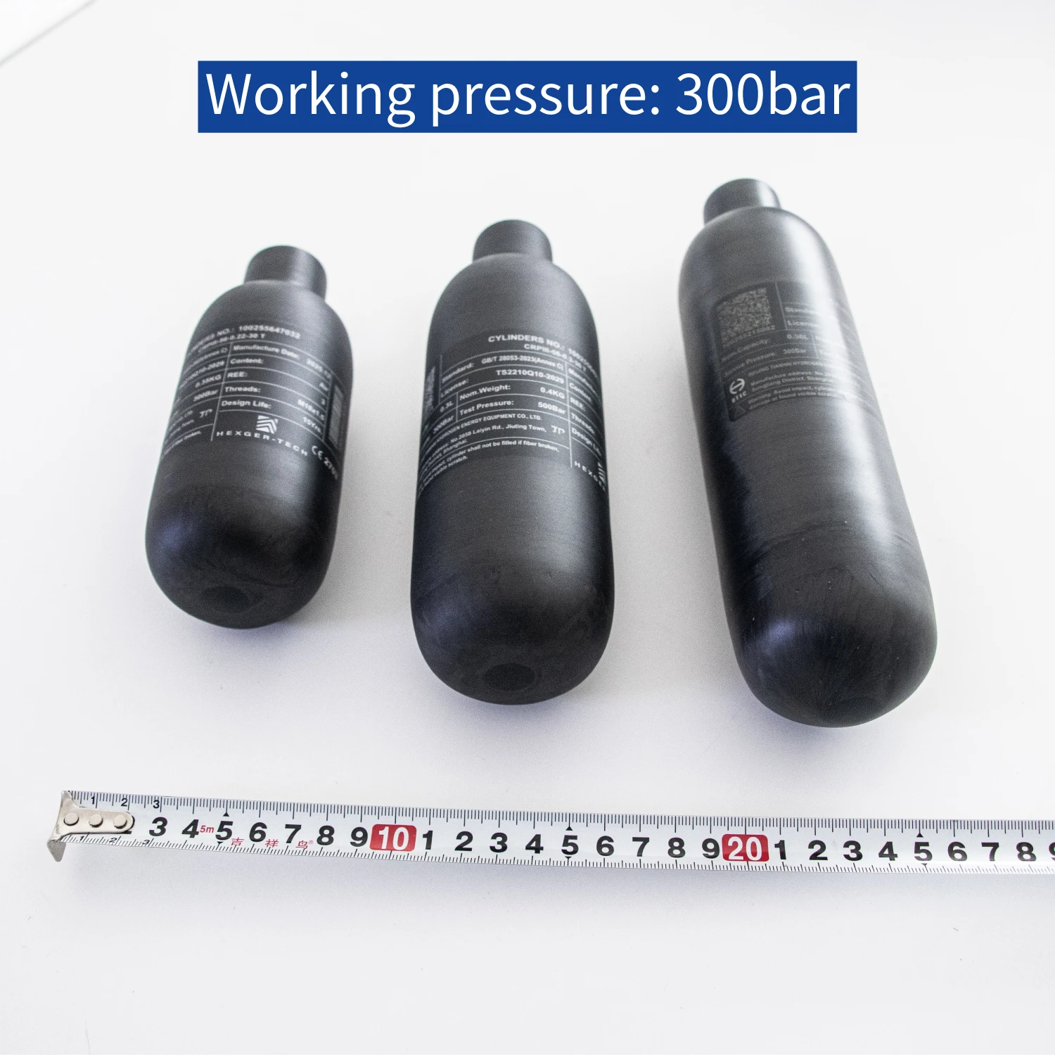 High-Pressure Carbon Fiber Gas Storage Tank M18*1.5 De La Fibra De Carbono De 30Mpa 300Bar 4500Psi 0.22L-0.36L