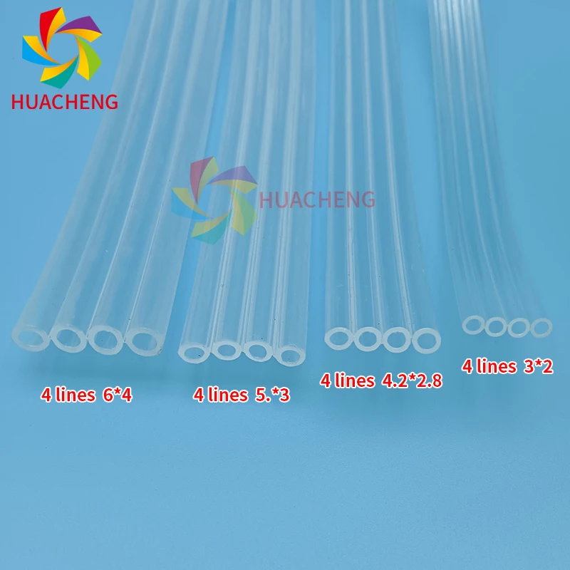 4 Lines 5 Meters Ink Tube Transparent/UV  for Large Format Inkjet Printer Ink Pipe Hose 3x2/4.2x2.8/4x2.5/4x3/5x3/6x4mm 4 Ways