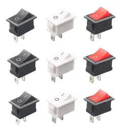 5/10 sztuk/partia KCD101 2 Pin 21x15mm Mini przełącznik przyciskowy SPST 6A 250V AC Snap-in On/Off Boat Rocker Switch 10A 250V przełącznik samochodowy