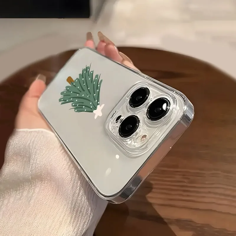 حافظة هاتف Tpu شفافة عصرية جديدة مع تصميم شجرة عيد الميلاد الخضراء، مناسبة لهاتف iPhone 17 Air Pro Max، iPhone 16، 15، 14، 13، 12، 11، Xs، Xr، X، 7، 8، 12/13 Mini Plus Pro Max Se. مثالية كهدية لأعياد الميلاد/العطلات/الأسرة/الأصدقاء/الشرفيين