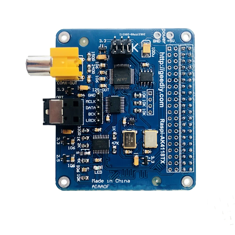 Nvarcher AK4118-TX Coaxial Fiber Optic I2S Output Board up to 24bit  192K VOLUMIO MOODEF For Raspberry Pi 2B  3B  3B+  4B