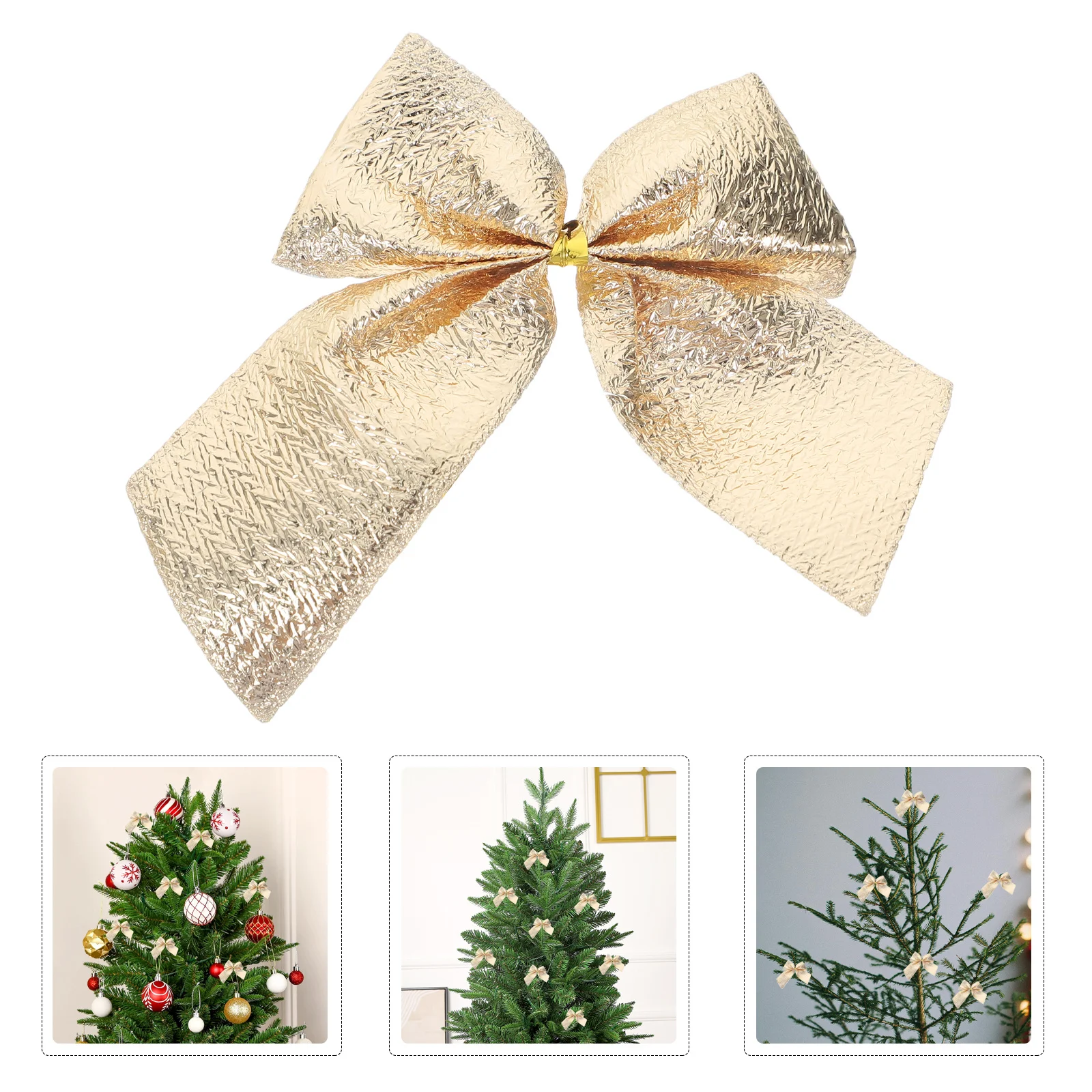 

24Pcs Festive Christmas Bowknots 55Cm Shiny Decorative Ribbon for Tree Ornament Party Wedding DIY Craft Decoration Supplies