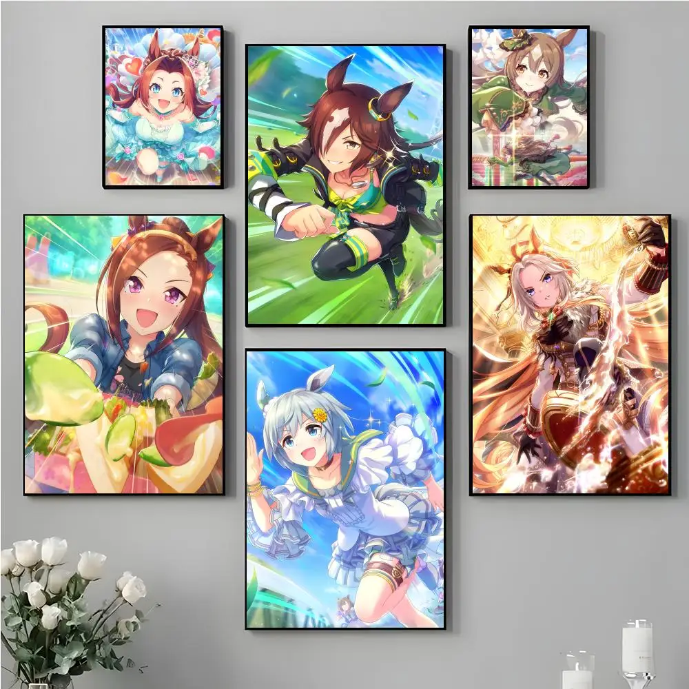 لعبة أنيمي U-Uma Musume Pretty DerbyS ملصق لغرفة المعيشة وغرفة النوم والبار جدار الفن يطبع ورقة ملصق الديكور الهدايا