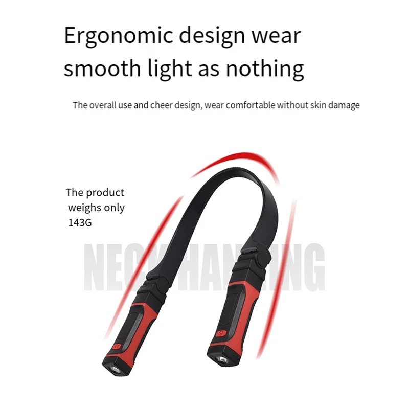

A19F-2X Detachable Neck Light Rechargeable, LED Work Light With Magnetic Base, Hands Free Mechanic Light, Around Neck