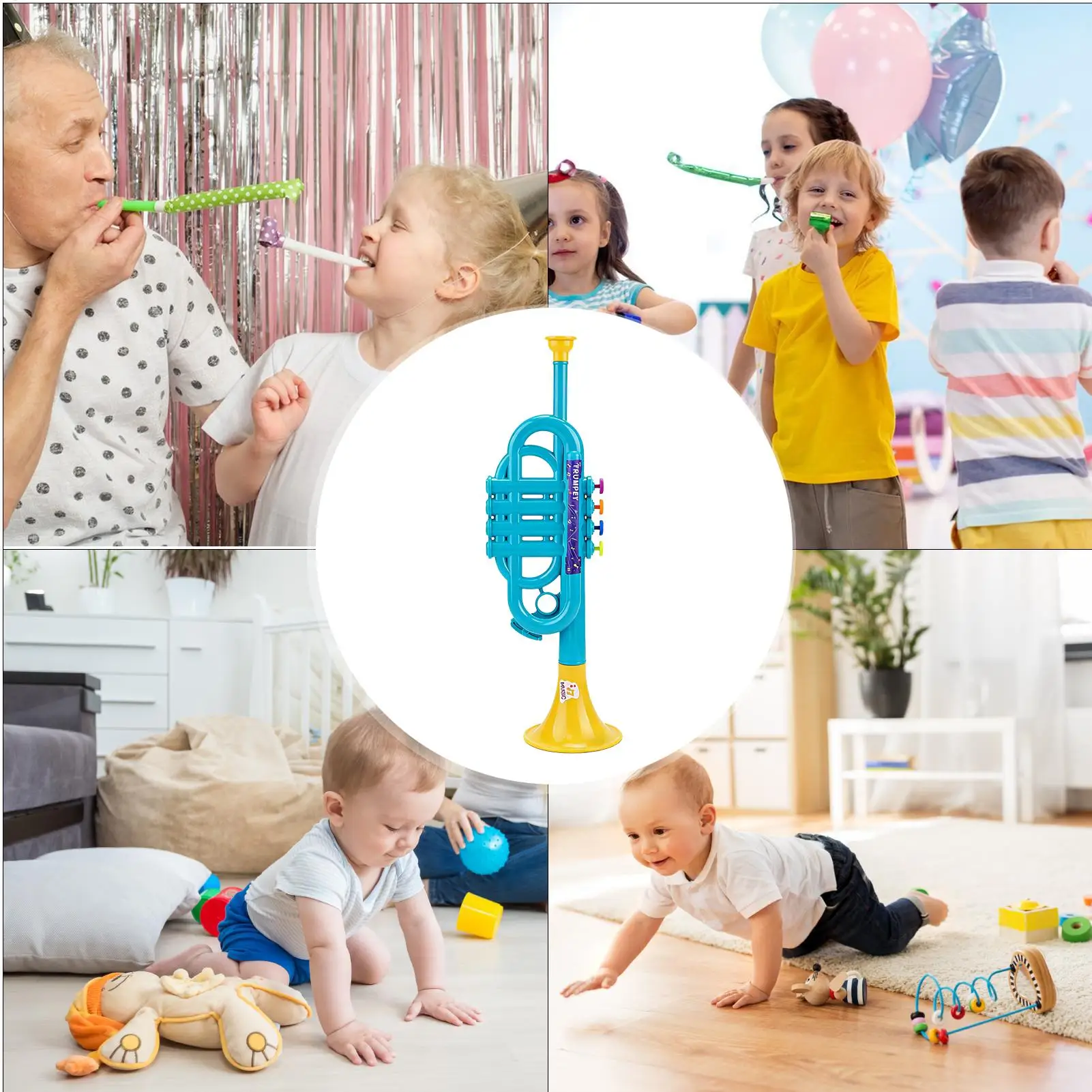 Kid Musical Toys Realistic Fun Educational Trumpet Educational Christmas Toy for Boys Girls Traveling New Year Preschool