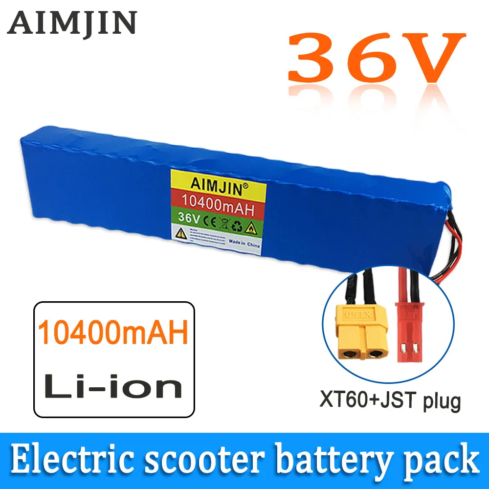 18650 36V 10400mAh  BMS Li-ion Battery Pack 10S4P 500W High Power Modified Bicycle Scooter Electric Vehicle with charger