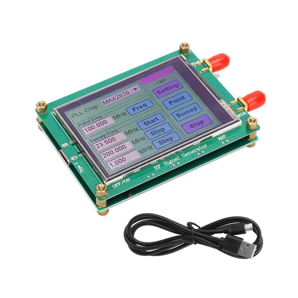 MAX2870 23.5MHz-6000MHz RF Signal Source Generator Module High Stability Low Noise LCD Display Signal Sensor Meter