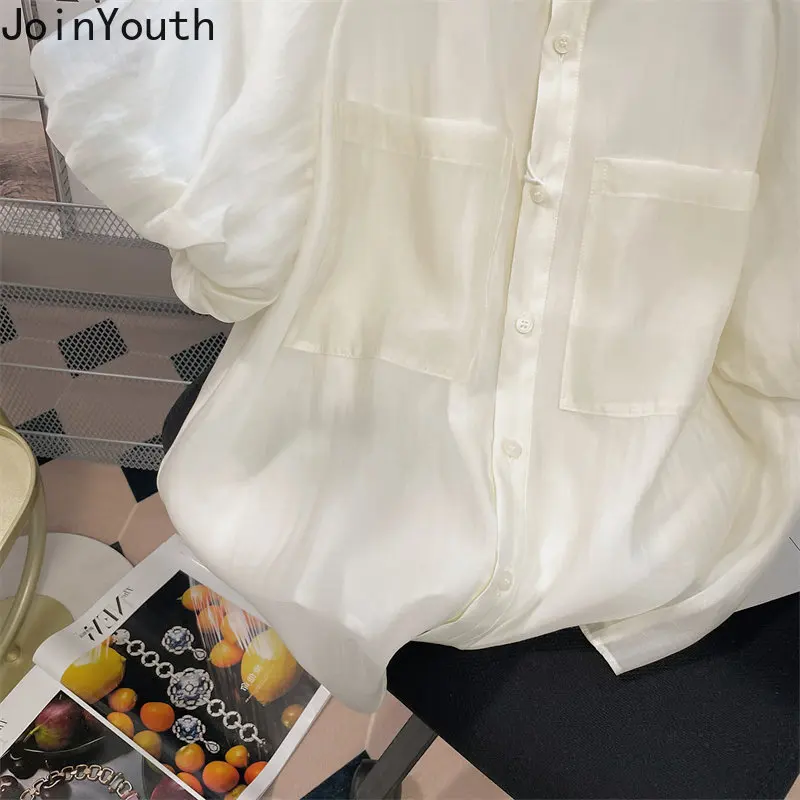 2023 Blusas De Mujer Chiffon Summer Blouses for Women Temperament Tops Loose Puff Sleeve Vintage Blouse Solid Color Chic Shirts