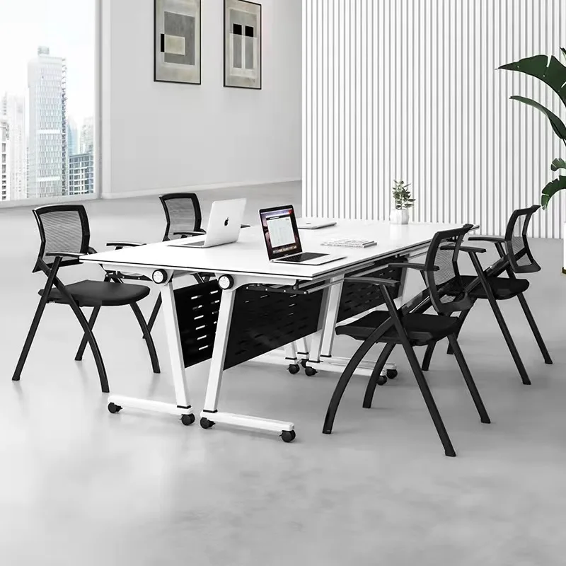 Folding training table Conference table and chair combination Movable strip table