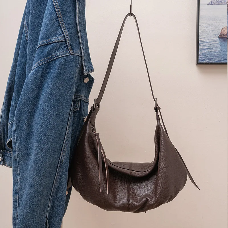 Moda feminina bolsa de ombro único 2025 couro de grão superior crossbody saco feminino viajando grande capacidade designer saco de luxo