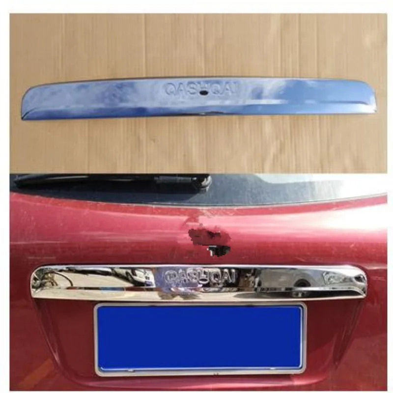 For Nissan Qashqai Dualis 2007-2013 ABS Chrome Rear Trunk Chrome Rear Trunk Lid Cover Trim Tail Gate Protector (NO keyhole)