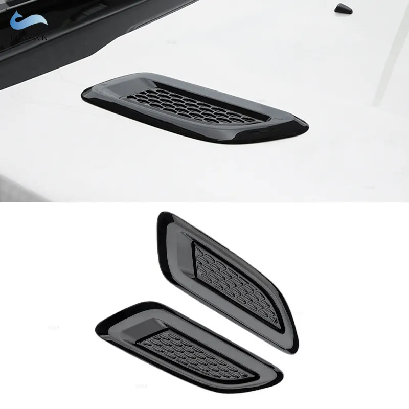 

For Land Rover Discovery Sport LR4 For Range Rover Evoque Vogue Exterior Hood Side Wing Air Outlet Vent Protective Trim Black