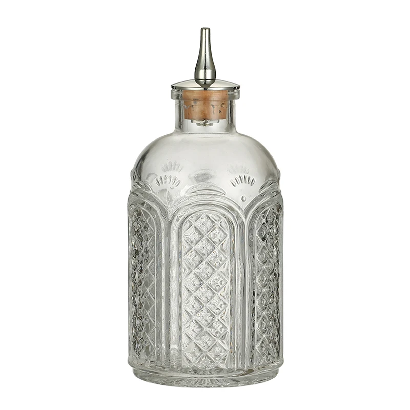 Cocktail Bitters Bottle with Stainless Steel Dasher Top, Professional Bar Accessory, Vintage Bar Tool