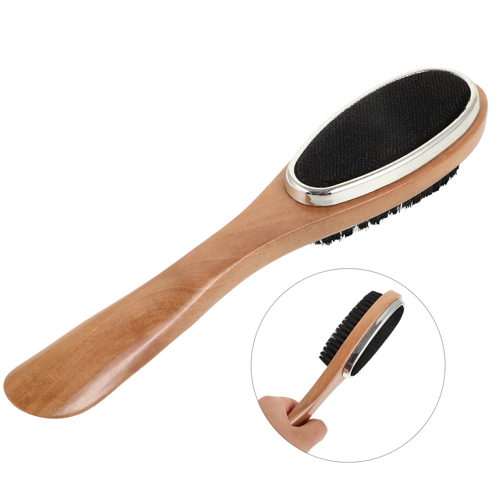 Velvet Solid Wood Shoe Brush Cleaning Bristle for Polish Sponge Polishing