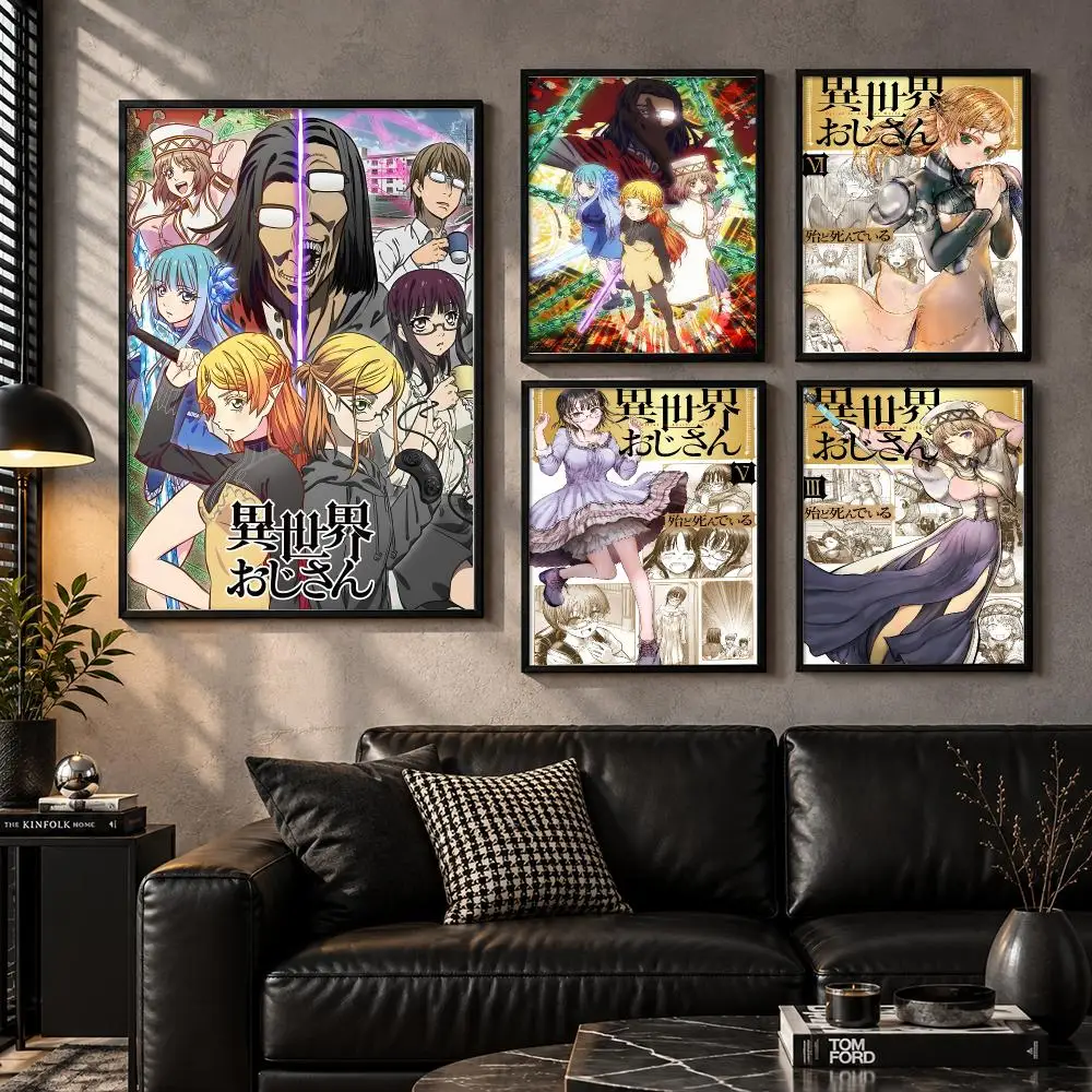 Uncle from Another World Isekai Old Game Fun Anime Poster Self-Adhesive Unframed Fashion Wall Prints for Office & Home Decor