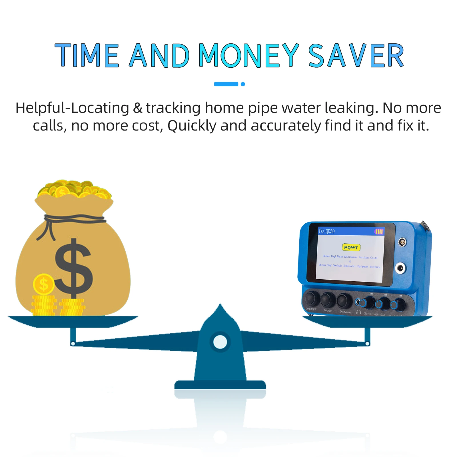 PQWT-QD50 indoor Water Leak Detection Device Water Pipe Leak Detector For Home Water Leak Detector Water Leak Detection