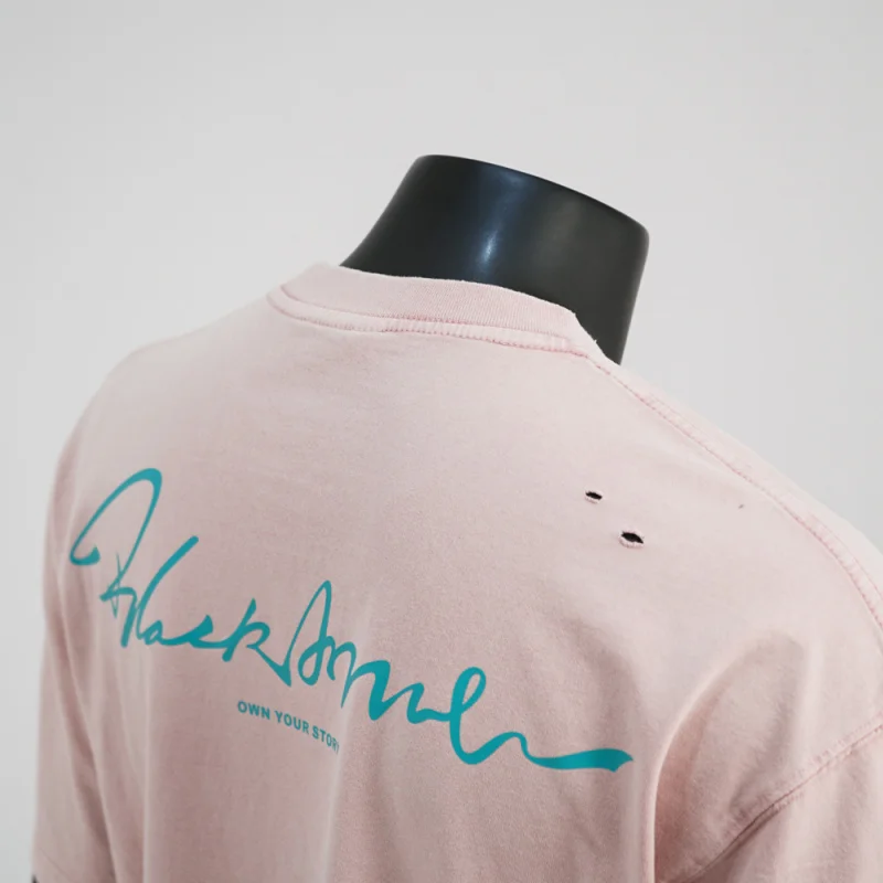 2025 new trendy brand loose casual versatile round neck top men summer printed T-shirt retro short sleepshirts