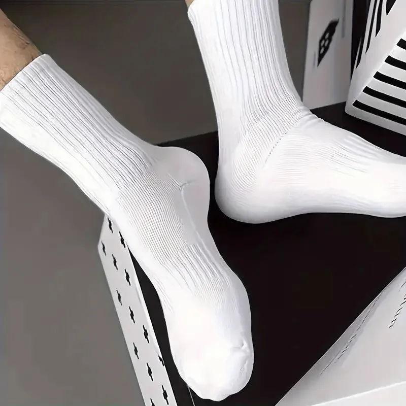 10/20 Paar neutrale, einfarbige Rundhalssocken für Frühling und Sommer, schweißabsorbierend, atmungsaktiv, bequem, Ganzjahres-Sportsocken – Detail 7