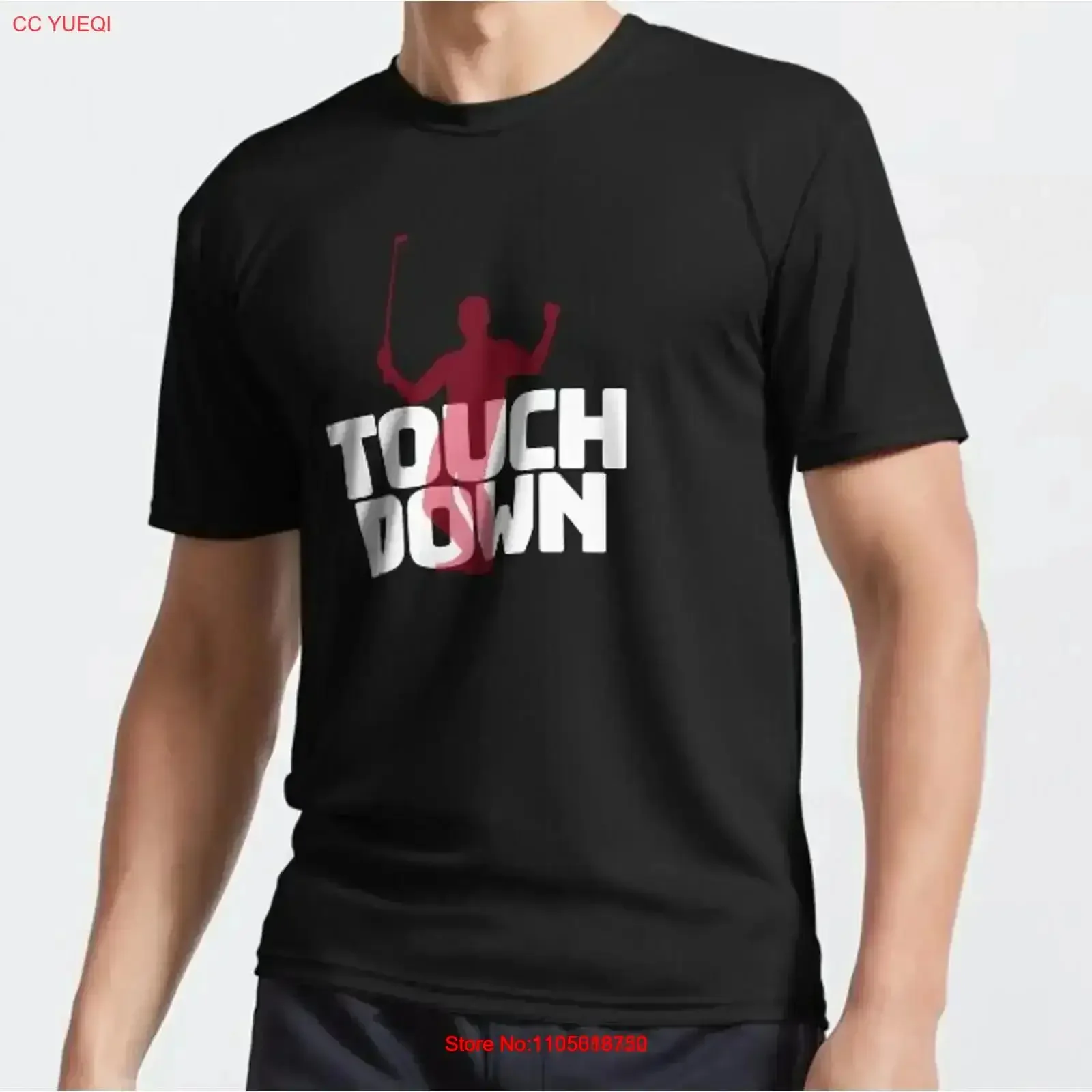 Ironic Touchdown Funny Parody Humor Joke Active T Shirt vintage Washed fashion Stylish streetwear Top For Everyday Wear graphic
