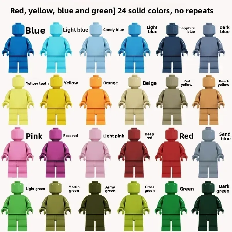 บล็อกตัวต่อสำหรับเด็กของเล่นมินิฟิกเกอร์ตุ๊กตาฮิวแมนนอยด์ตัวการ์ตูนของขวัญวันเกิดเพลย์เซตเพื่อการศึกษาสำหรับเด็ก