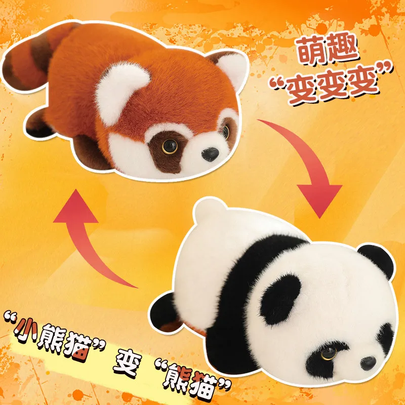 Creative Double-Sided Flip Panda Turn to Capybara Plush Toys Transform Plush Doll 2-in-1 Transform Panda Soft Children Gifts