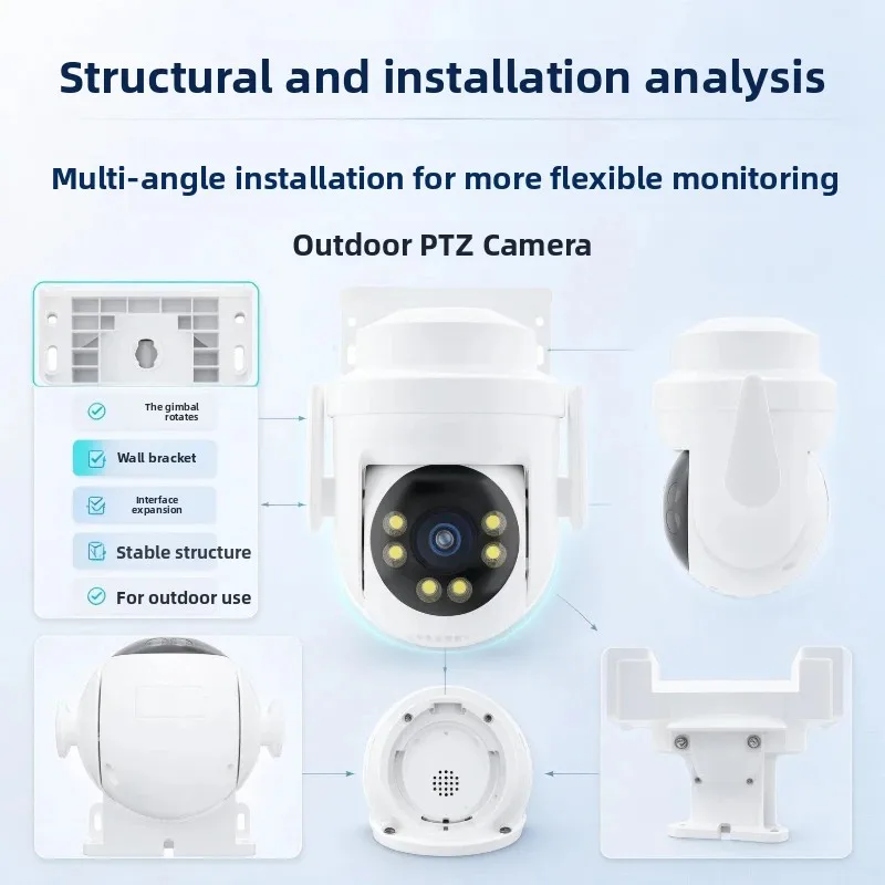 YOOSEE-B33-S WiFi6 3MP AI Outdoor Security Camera, Pan Tilt Night Vision 15m Baby Monitor, Human Detection Christmas Gift