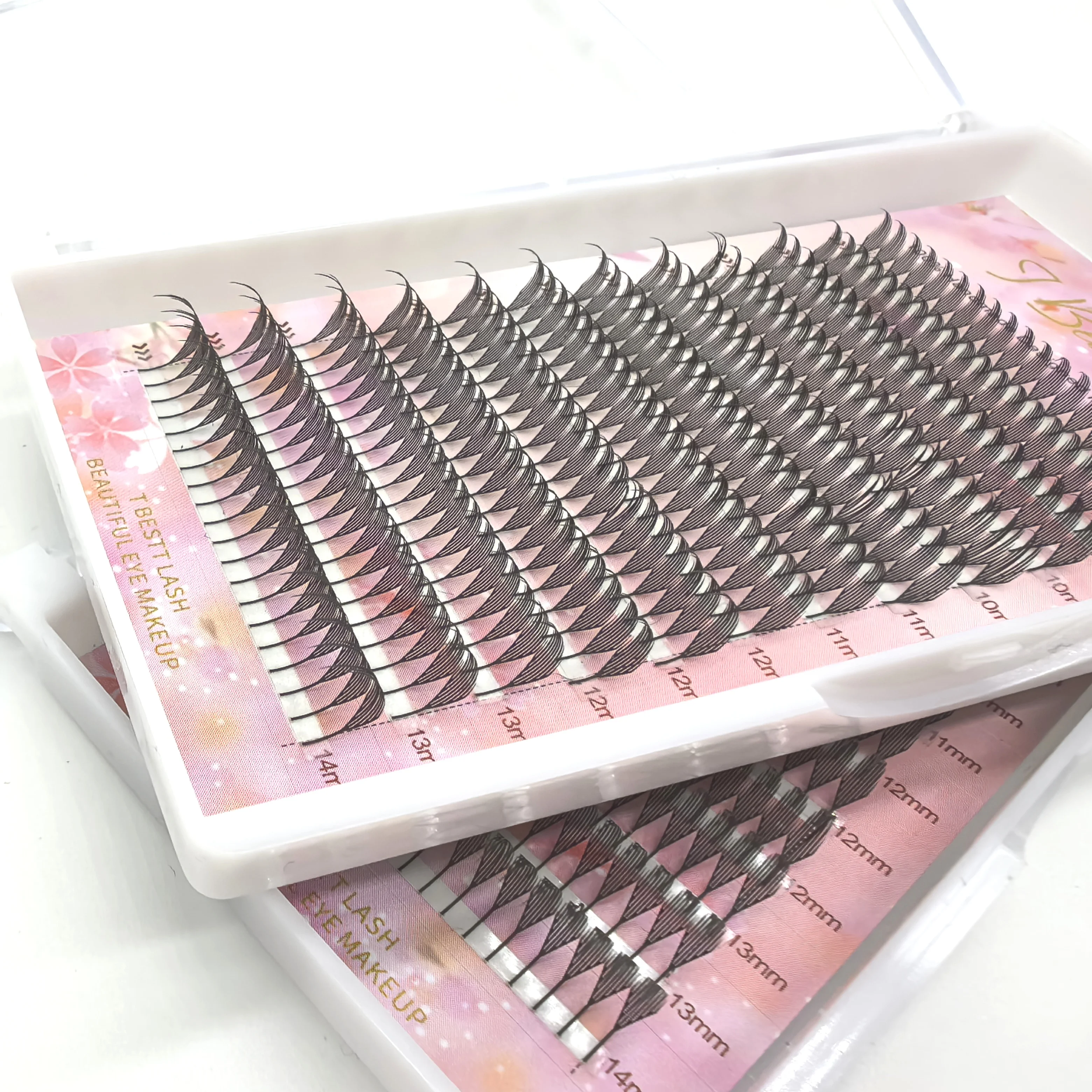 Tbestt Comic Spire extensión de pestañas individuales prefabricadas ventiladores de volumen pestañas postizas de Cachemira Natural pestañas en forma de pluma