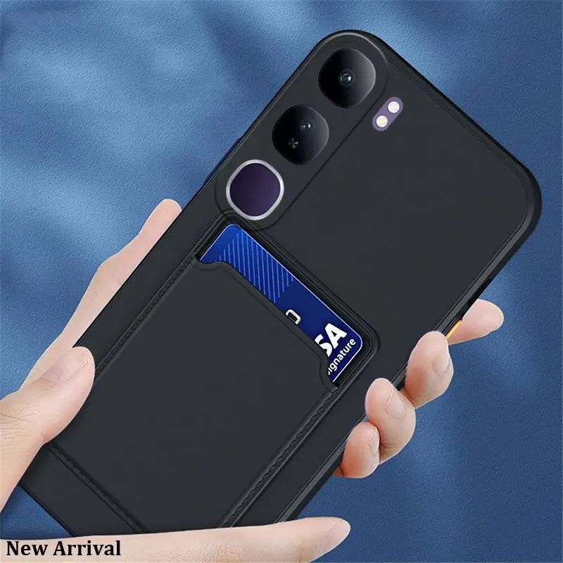 Luxury Soft Silicone Wallet Case For vivo V40 Lite 5G Prov40 vivo Card Holder Slot Back Cover Phone VIVO V40 pro V 40 v40 lite