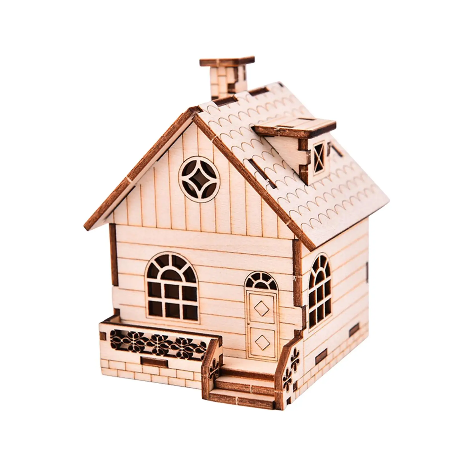 Assembly 3D wooden puzzle Model Hand Cranked Music Box for Interaction Gift